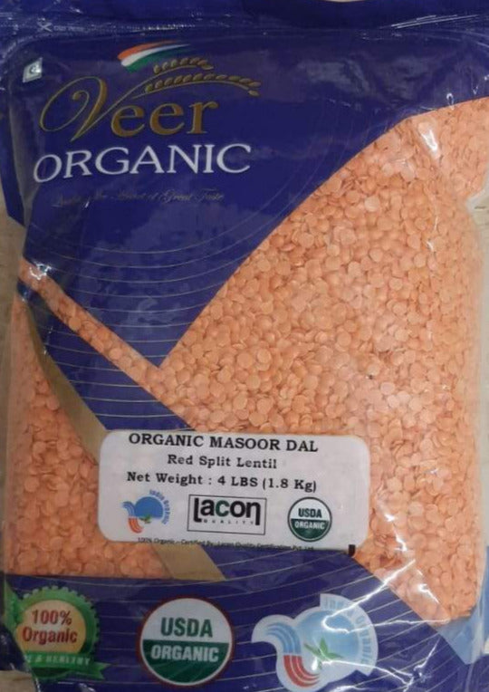 Veer Organic Masoor Dal Urad Gota 4LB